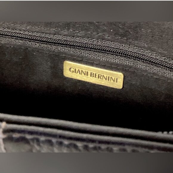 Giani Bernini Black Pebbled Leather Satchel Bag - Picture 9 of 10